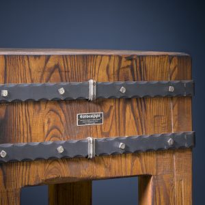 Tajo Vintage con patas fijas de robinia con bandas de hierro - Euroceppi Made in Italy